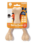 BetterBone hard beef dog chew toy with packaging on a white background