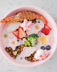 shrimp strawberry broccoli dog food in Emerypets Star Cloud slow feeder pink non toxic silicone