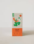 Box of Rigby beef with a cartoon character on an orange and beige background