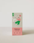 Box of Rigby salmon dog treat with cartoon character on a white background