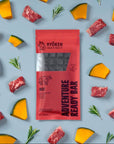 Ryoken Instinct Beef Adventure dog bar picture on blue background made with pumpkin beef real natural ingredient for healthy dog from puppist.com