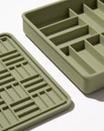 dogged 3 in 1 slow feeder parquet in green cover and bowl