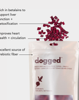 dogged beet ingredient freeze dried dog treat on white background single-ingredient dog treat at puppist.com
