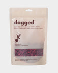 freeze dried beet dog treat from dogged single-ingredient treat on white background