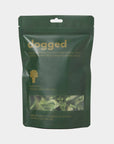 dogged freeze-dried broccoli dog food topper+treat single ingredient green bag on white background