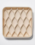 Dogged argyle slow feeder bowl - buttercream