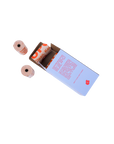 Rolls of popcorn poop bag with a box on a white background