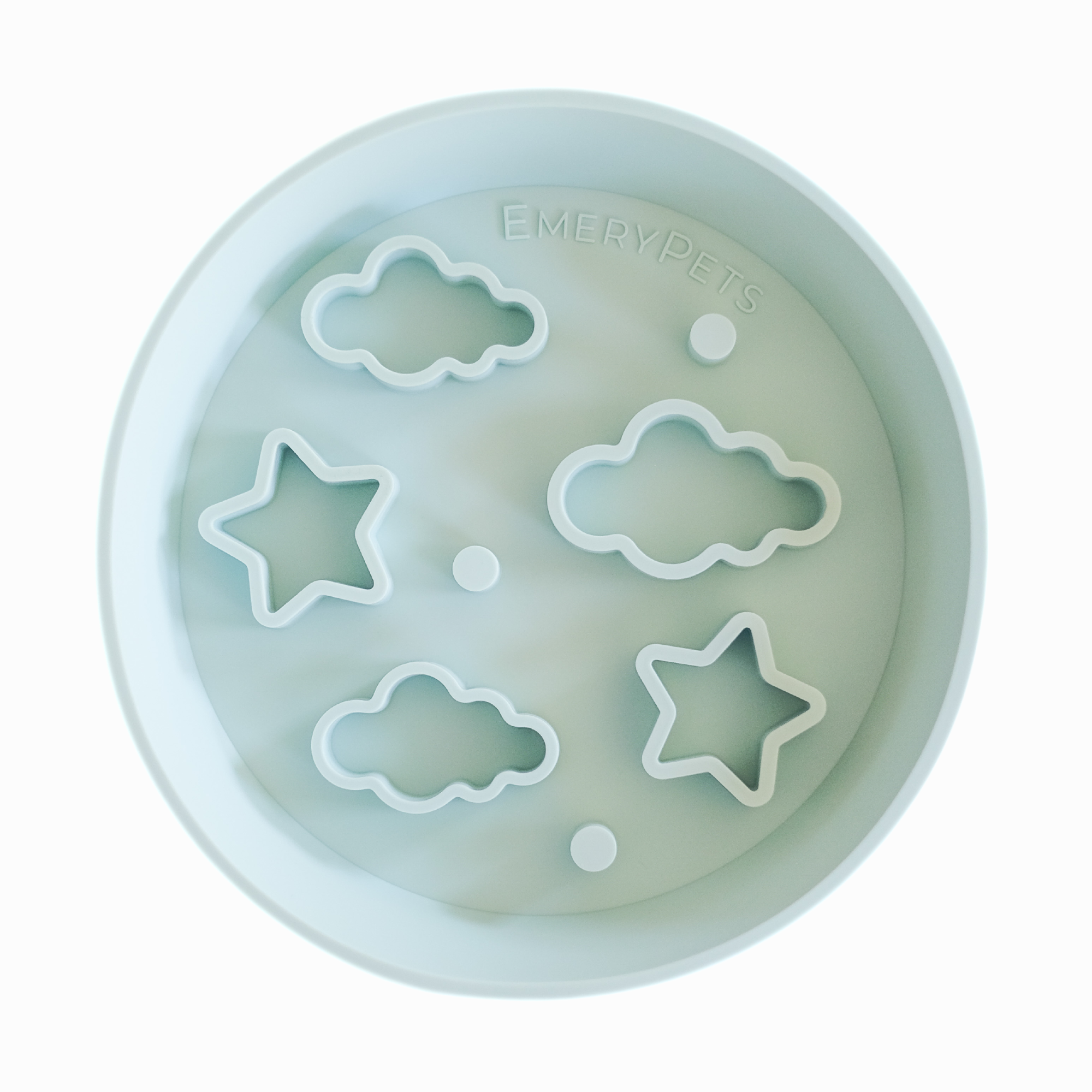 non toxic silicone Emerypets Star Cloud slow feeder blue bowl for dog