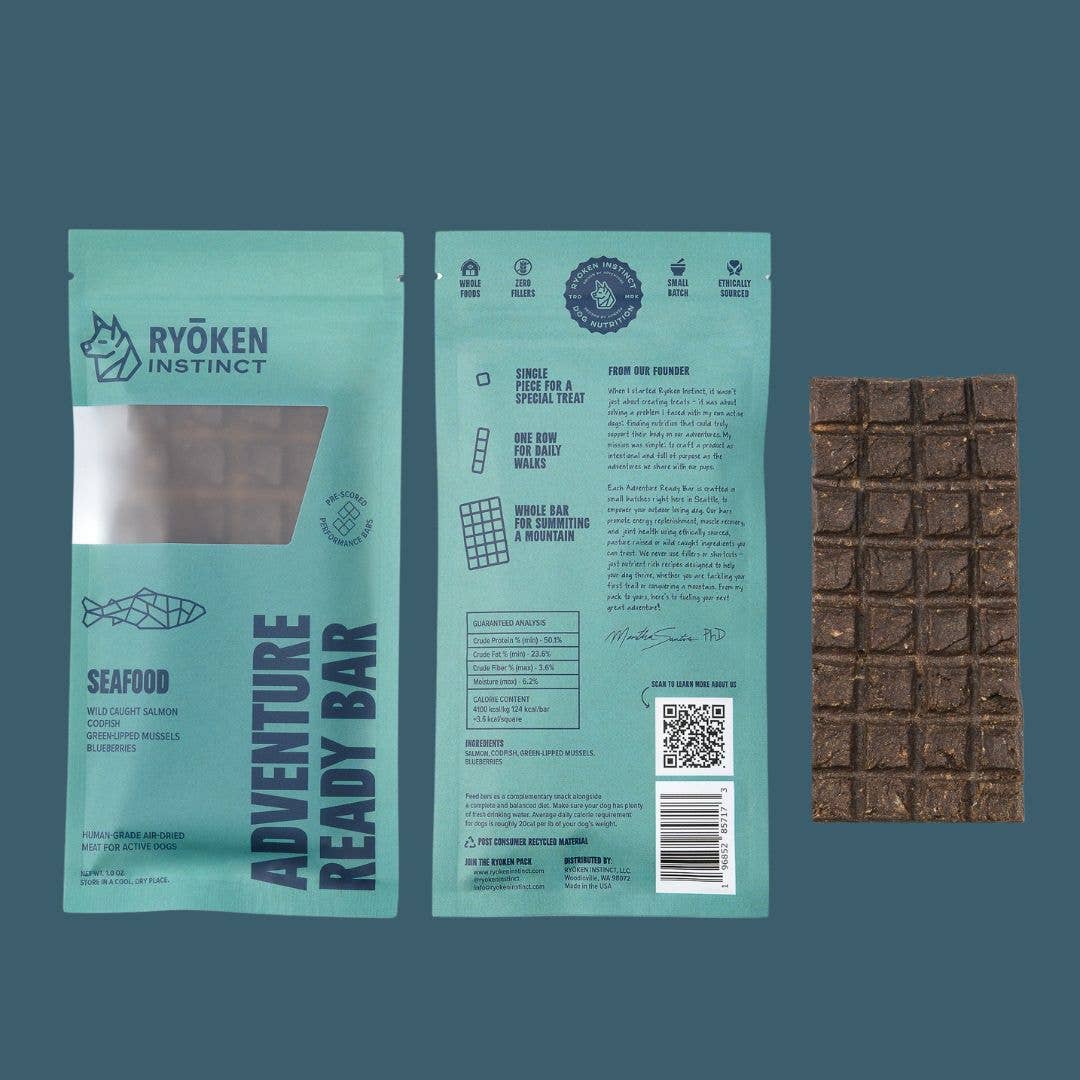 Ryoken Instinct Seafood Adventure Ready Bar Package Back and Front