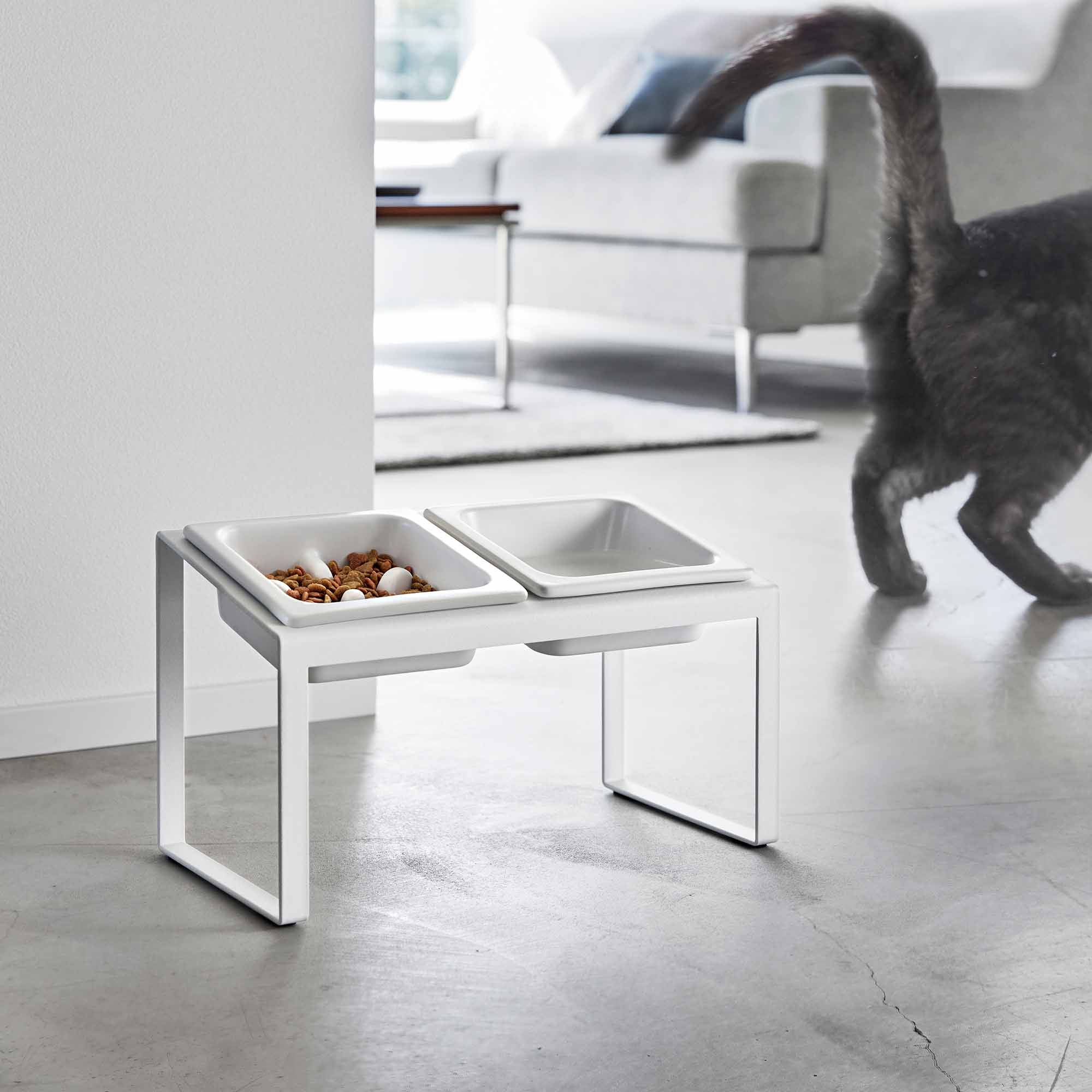 Yamazaki Home Slow Feeder Pet Bowl - Steel + Ceramic