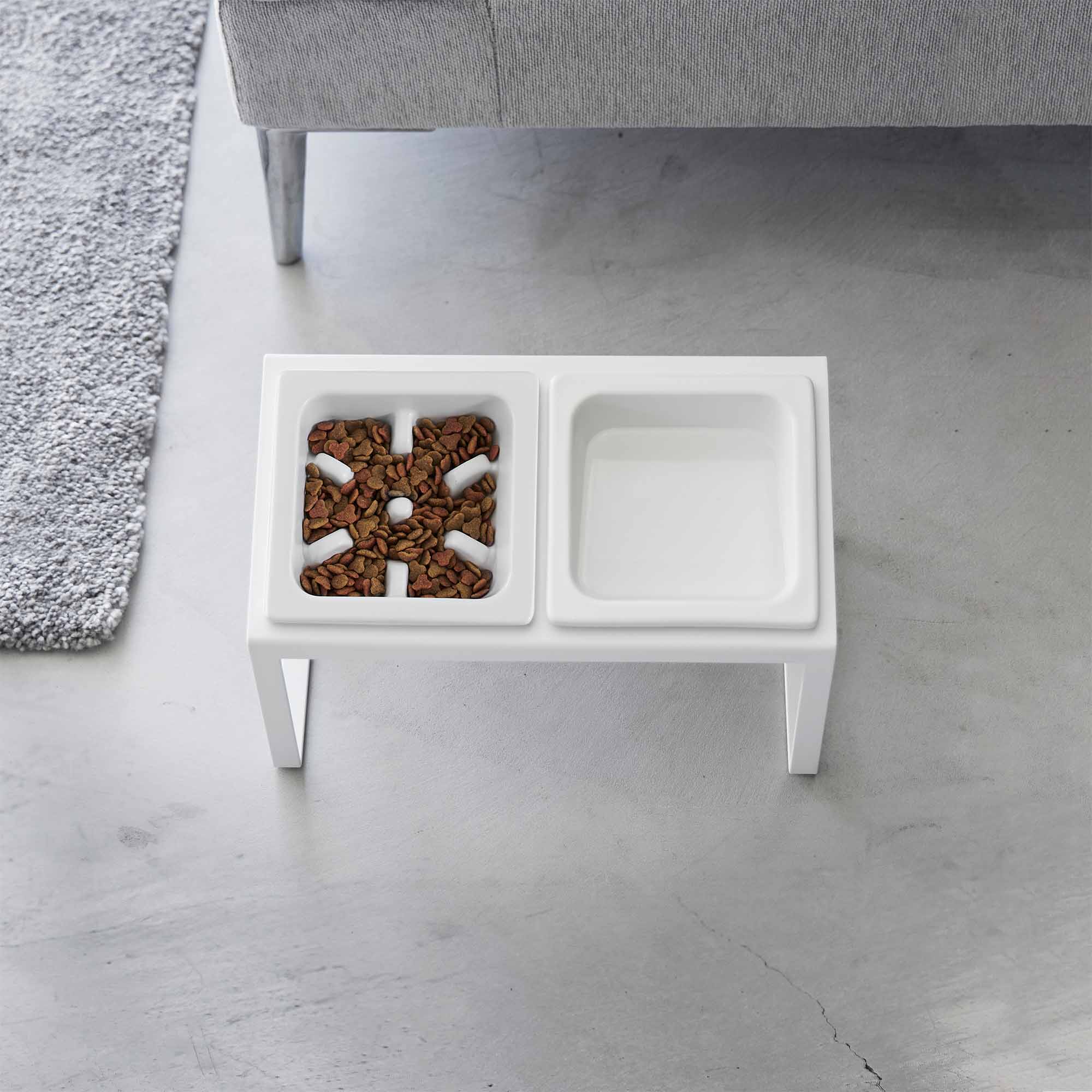 Yamazaki Home Slow Feeder Pet Bowl - Steel + Ceramic