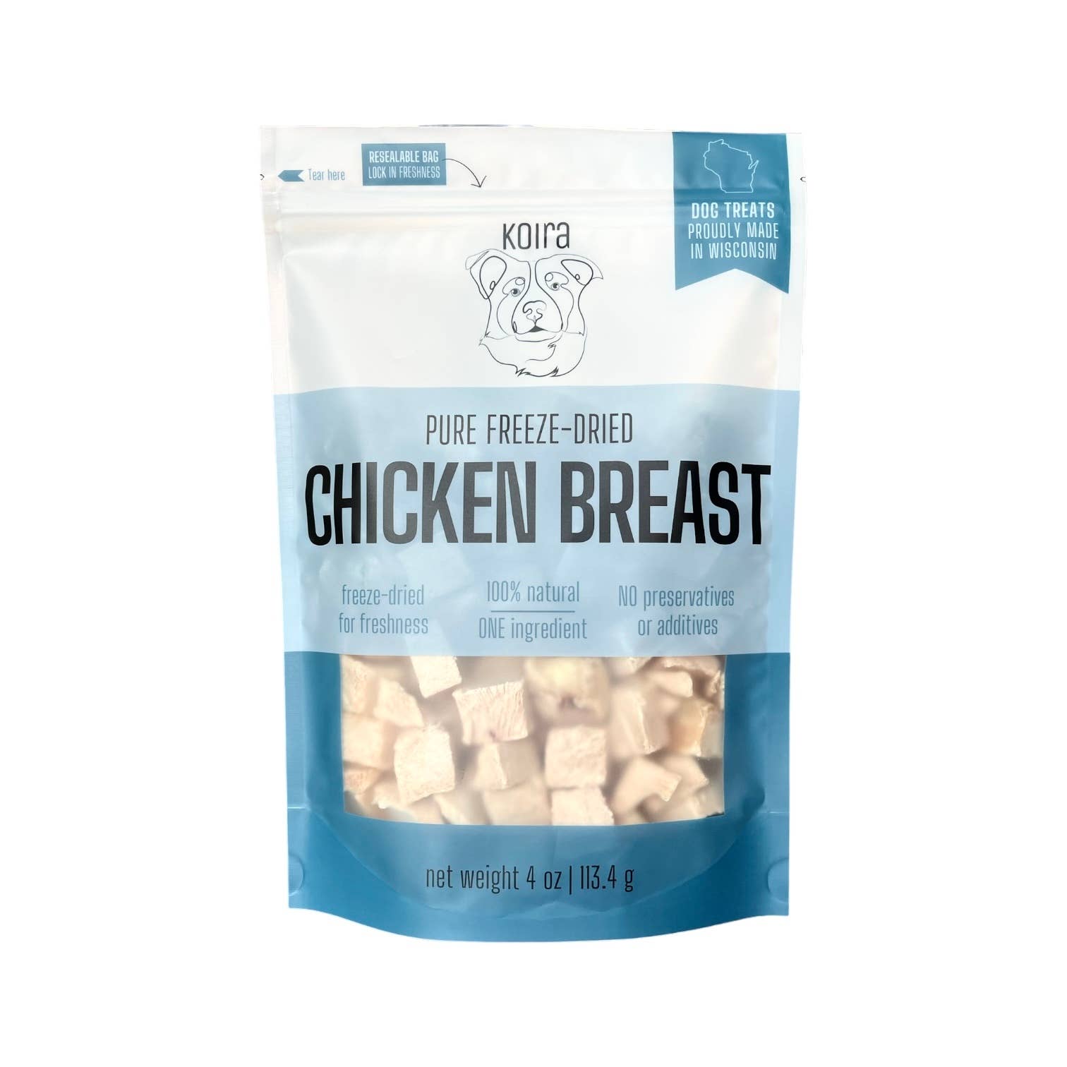 koira freeze dried chicken breast for dog 100% natural 1 ingredient no preservative
